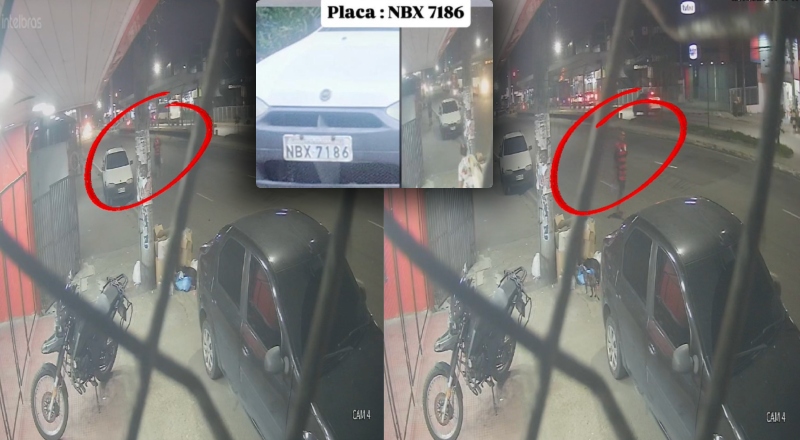 Câmeras de segurança mostram bandido roubando um Fiat Strada na Avenida Autaz Mirim; veja vídeo