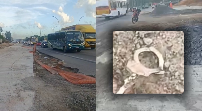 Trânsito e sangue: corpo algemado e crivado de balas é desovado na BR-101; veja vídeo