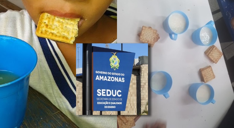 Escândalo da merenda: alunos recebem apenas bolacha e suco enquanto MP-AM dá ultimato à Seduc