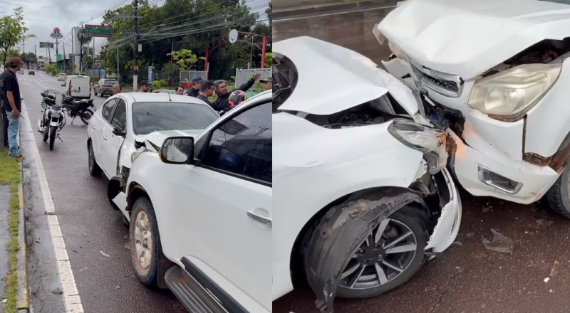 Motorista na contramão provoca acidente na Avenida Djalma Batista em Manaus; veja vídeo