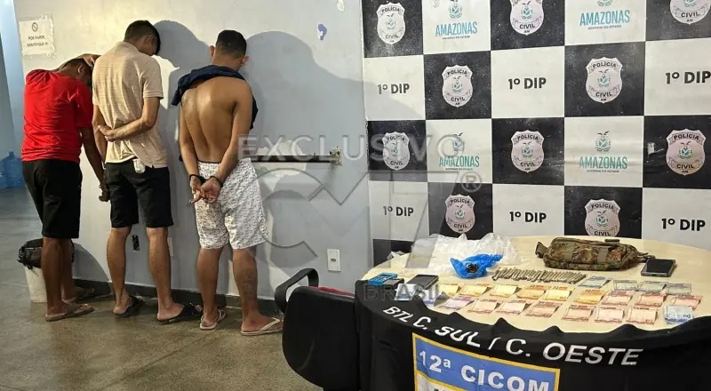Boca de fumo é estourada após denúncia anônima e três são presos em Manaus
