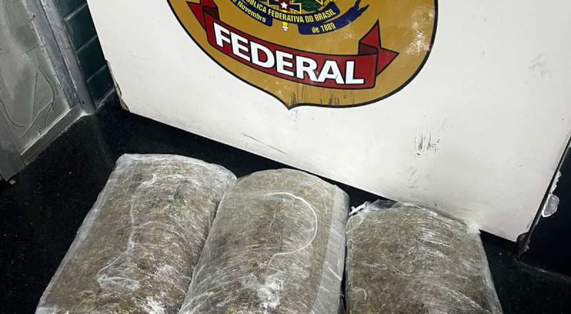 Homem é preso pela PF ao tentar embarcar com mala ‘recheada’ de maconha no Aeroporto de Manaus