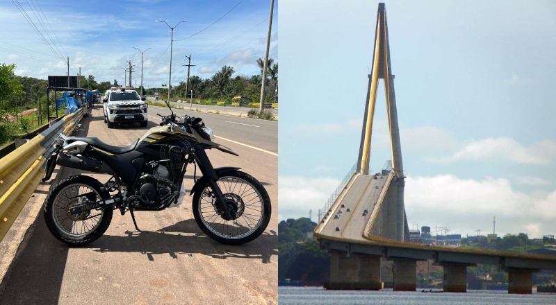 Motociclista fica ferido após ultrapassagem perigosa próximo à Ponte do Rio Negro
