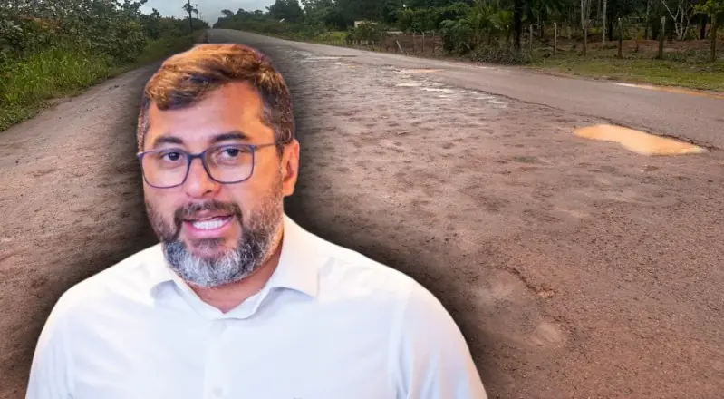 Crateras dominam a estrada AM-254 e expõem descaso do governo Wilson Limas