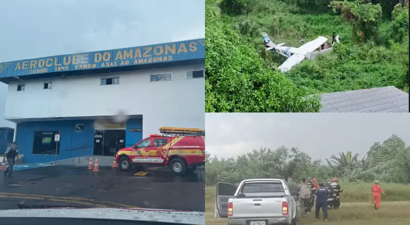 avião de pequeno porte sai da pista durante tentativa de decolagem no Aeroclube