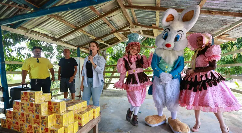 Prefeitura de Manaus leva alegria e solidariedade a comunidades ribeirinhas com 2ª edição da 'Páscoa na Floresta'