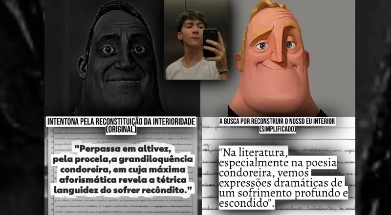 veja como seria a redação de Luis se ele tivesse utilizado uma linguagem simples na Fuvest