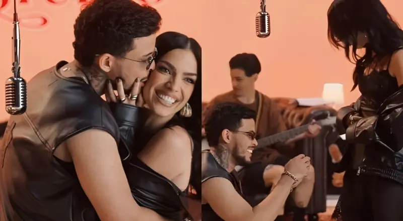 Felipe Amorim pede Duda Kropf em casamento durante gravação de clipe