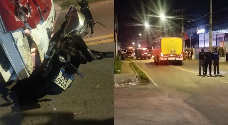 Mulher morre esmagada por ônibus após colisão com moto no Parque das Laranjeiras