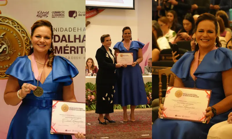 Cileide Moussallem é homenageada com Medalha de Honra à Mulher no TCE-AM