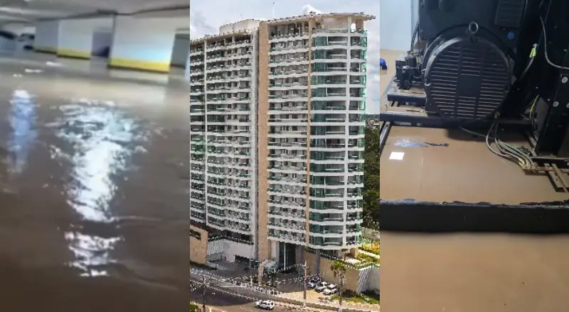 alagamento em condomínio de luxo na Ponta Negra revolta moradores