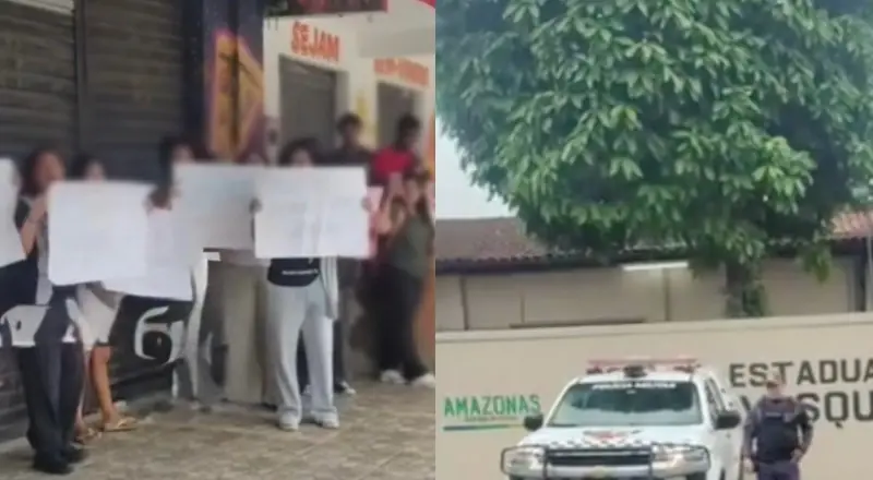 Alunas denunciam assédio de professor e fazem protesto em frente a escola estadual em Manaus