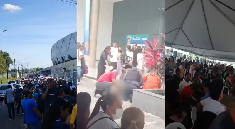 Idoso passa mal e desmaia após madrugar na fila para tirar documentos no "Registre-se" do Vasco Vasques