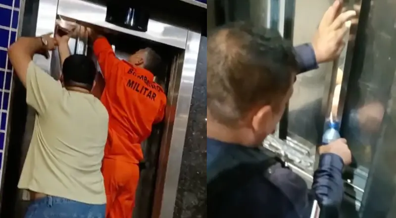 Crianças são resgatadas após duas horas presas em elevador da passarela na avenida Efigênio Salles em Manaus