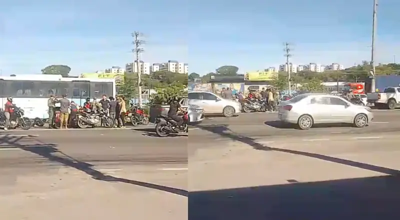Trânsito trava na Torquato Tapajós após colisão entre moto e carro