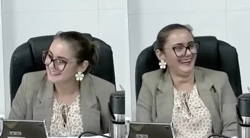 Vereadora faz gesto obsceno durante sessão legislativa e causa polêmica nas redes sociais