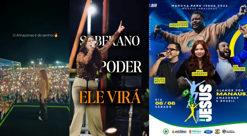 cantora gospel Mia Lohanny promete apresentação emocionante na Marcha para Jesus 2026 em Manaus