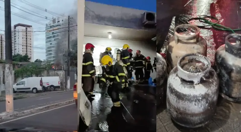 ação rápida impede explosão de botijões de gás em incêndio de Restaurante em Manaus