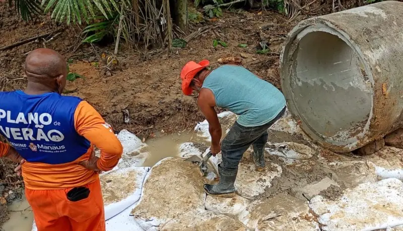 Prefeitura de Manaus moderniza drenagem e melhora escoamento da água da chuva no Lago Azul