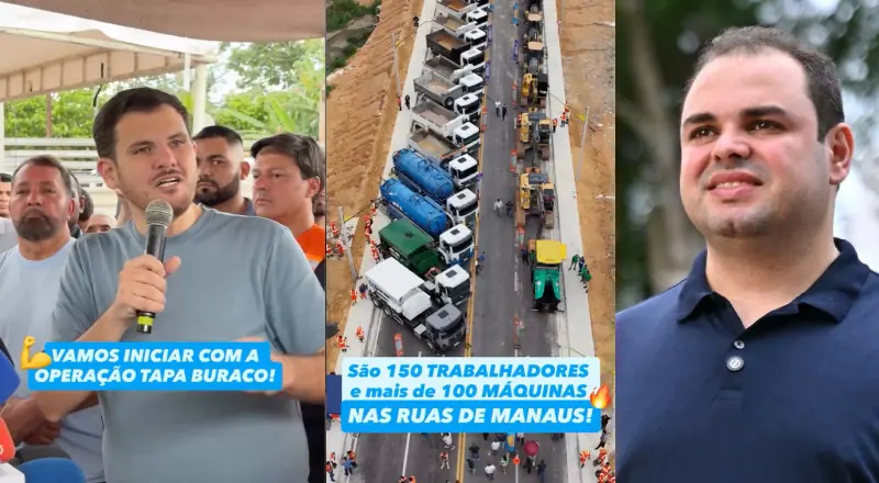 Prefeito Renato Junior convida Governador Roberto Cidade para somar forças e acelerar recuperação asfáltica em Manaus