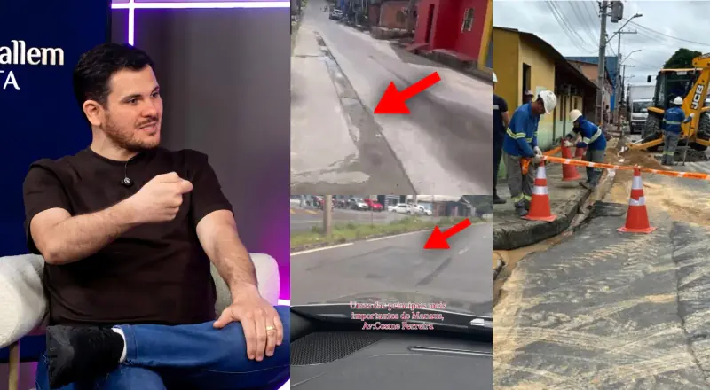 prefeito Renato Junior exige fim dos buracos e 'mondrongos' deixados pela Águas de Manaus e Cigás