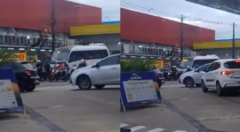 Ônibus atinge moto e deixa trânsito parado na Compensa