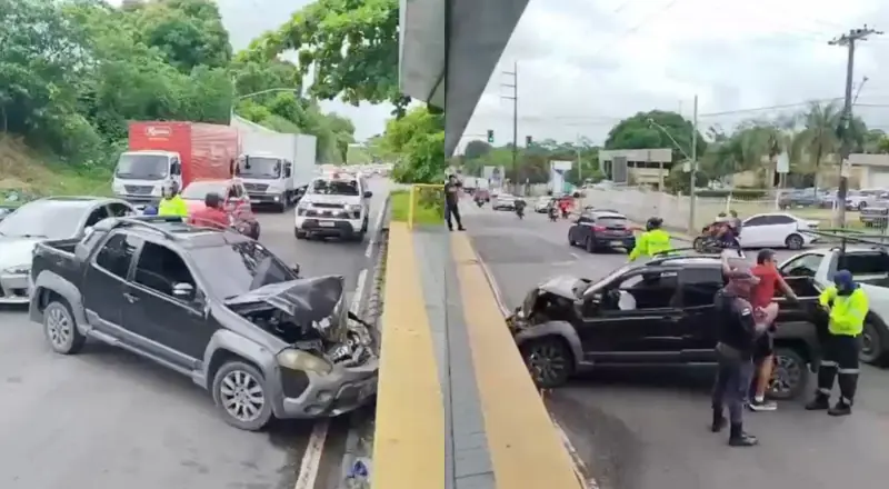 Acidente deixa mulher ferida em frente ao Hospital João Lúcio