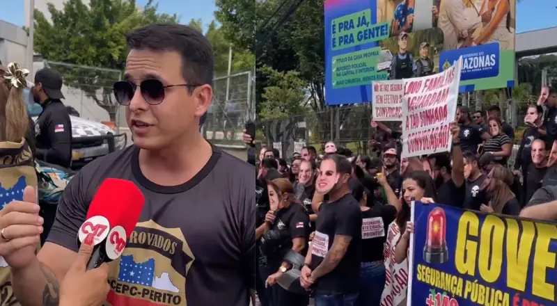 Aprovados em concursos de 2021 e 2022 das Polícias Civil e Militar fazem protesto por nomeações em Manaus