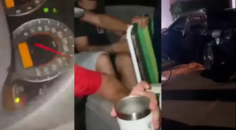 carro a 140 km/h lotado de funkeiros colide contra árvore