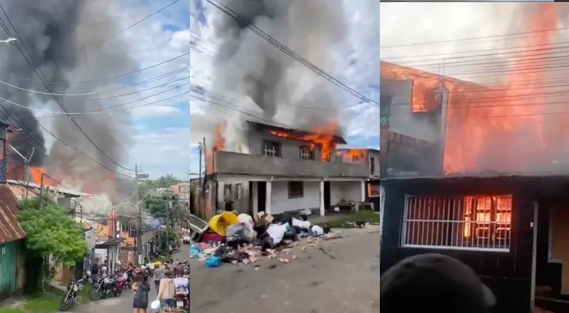 Incêndio de grandes proporções destrói casas e causa pânico em Coaris