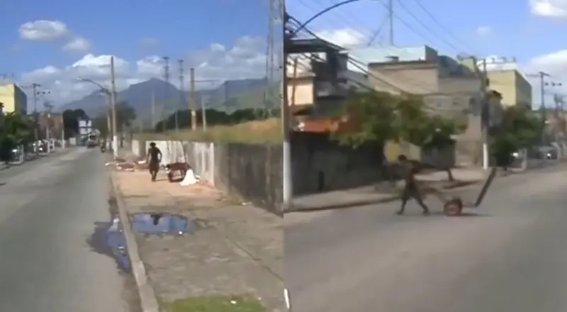 Corpo é desovado ao vivo durante reportagem no RJ