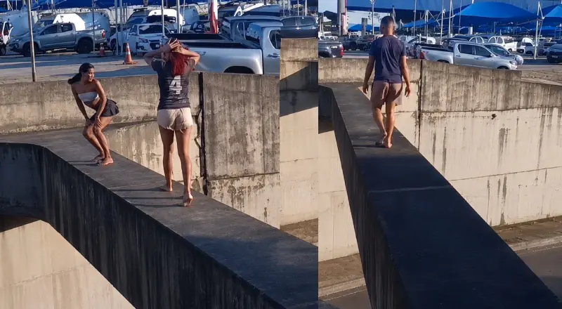 Jovens arriscam suas vidas fazendo dança sensual em Viaduto de Manaus