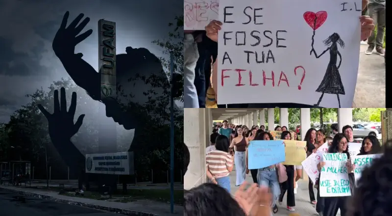 Estudantes da UFAM fazem protesto para denunciar professor assediador e casos de estupro no Campus