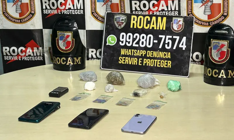 Dupla é presa com drogas, celulares e balança de precisão na zona Norte de Manaus