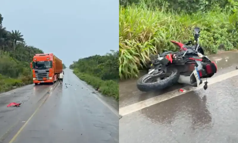 motoqueiro morre em grave acidente com caminhão na BR-174
