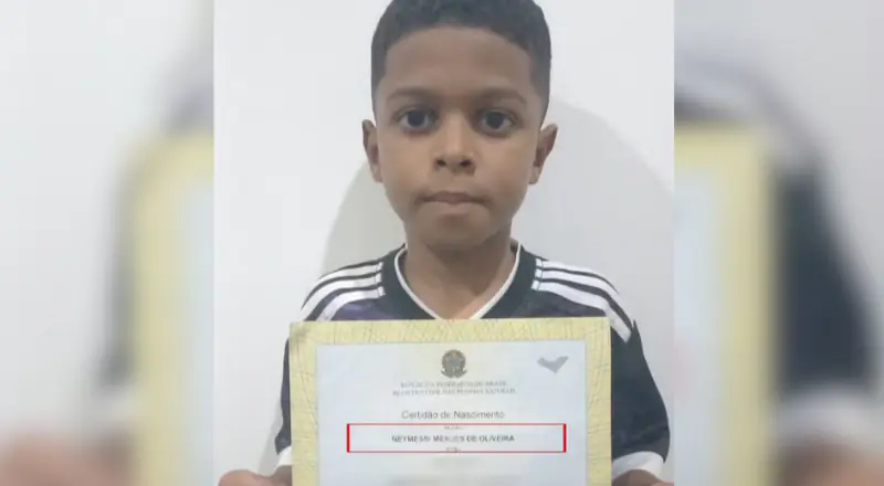 Pai queria Messi, mãe queria Neymar : Menino brasileiro viraliza por ter nome que mistura Neymar e Messi