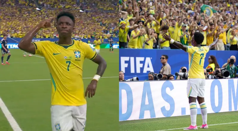 Com gols contra a Escócia, Vini Jr. iguala recorde de Jairzinho, Ronaldo e Neymar na fase de grupos da Copa