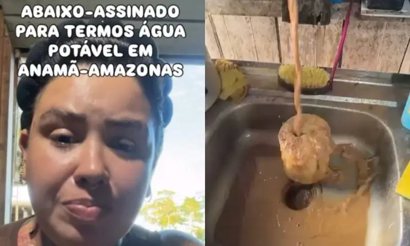 Moradores denunciam água com aspecto barrento e cobram solução para abastecimento em Anamãs