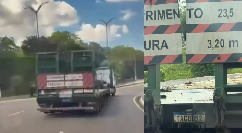 motorista de carreta é flagrado em alta velocidade na Ponta Negra