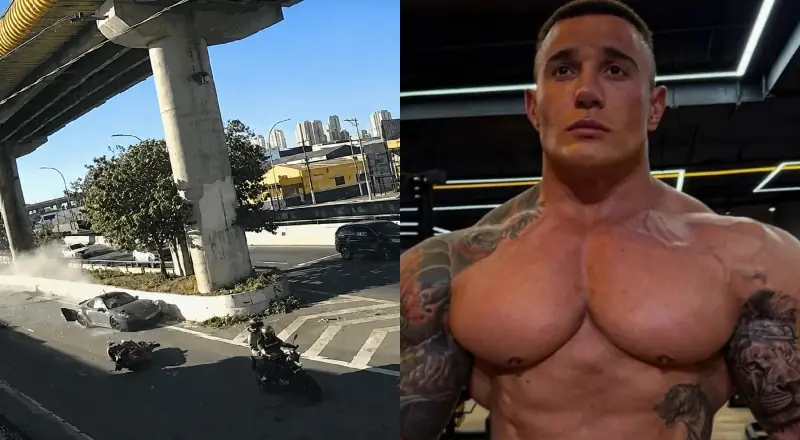 Fábio Giga perde controle de Porsche, atinge motociclistas e bate em muro em SP