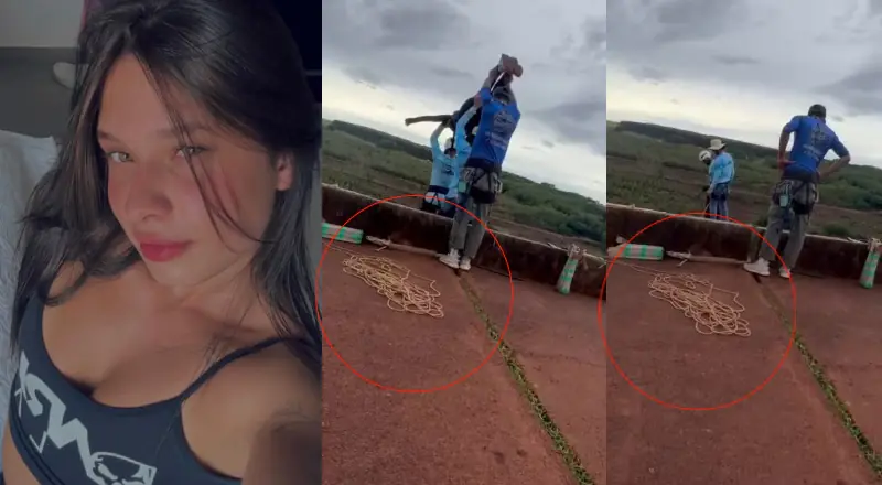 saiba quem é a mulher lançada sem corda de plataforma de rope jump