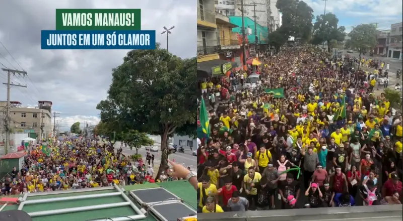 multidão toma as ruas na Marcha para Jesus 2026 em Manaus