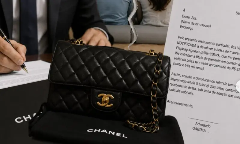Advogado notifica ex-esposa e pede devolução de bolsa Chanel de R$ 33 mil após separação