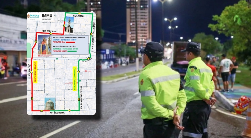 IMMU monta esquema especial de trânsito para procissões do Círio em Manaus; veja as ruas afetadas