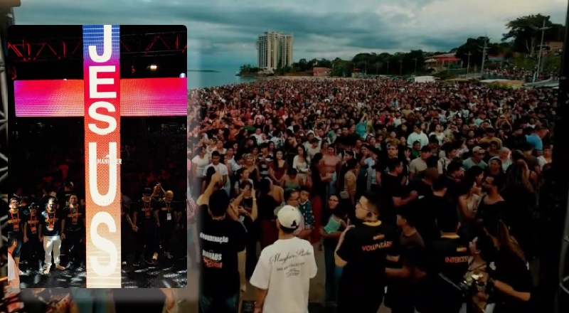 Emoção, fé e adoração marcam a 2ª edição do Amanhecer Manaus na Ponta Negra; veja vídeo