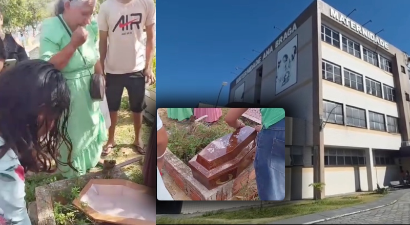 Dor e revolta: mãe sepulta bebê que morreu após negligência em parto na maternidade Ana Braga; veja vídeo