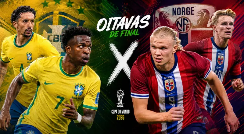 ‘É hoje!’: Vini Jr contra Haaland fazem duelo de gigantes entre Brasil e Noruega nas oitavas da Copa