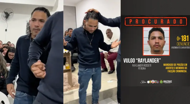 “Entrou pra Bênção”: para não ser morto por facção em Manaus, vulgo ‘Raylander’ se converte em igreja de Balneário Camboriú