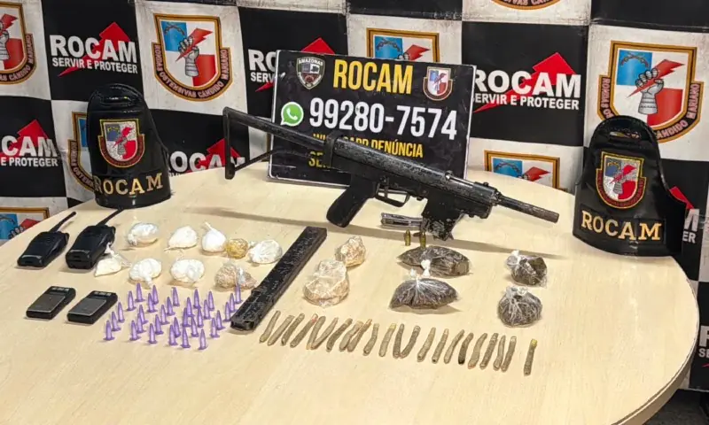 Suspeito foge e deixa arma, drogas e munições durante ação da PM no Educandos