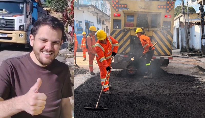 Em pleno domingo, dia de descanso, prefeito Renato Junior surpreende morador ao acompanhar operação tapa-buracos em Manaus